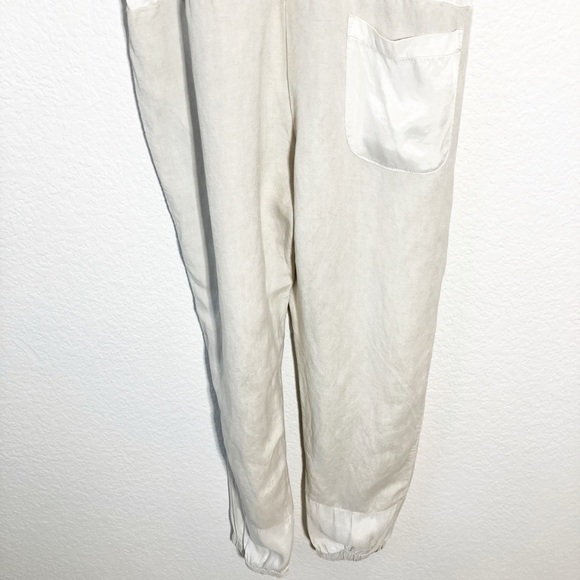 🔥 SALE🔥 Young Broke & Fabulous sea salt tan linen blend Diego jumpsuit Sm - Picture 7 of 14